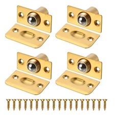 4Pcs Closet Door Ball Catch Hardware Adjustable with Strike Plate Catch, Gold