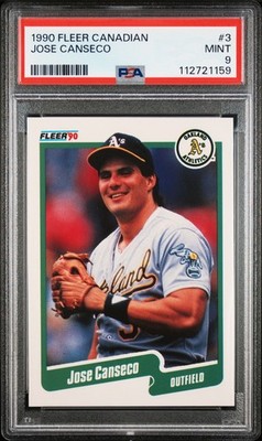 Jose Canseco - PSA 9 - 1990 Fleer CANADIAN - Low POP!