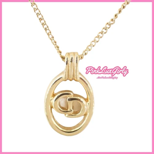 Collana Christian Dior vintage con logo a cerchio PLACCATO ORO