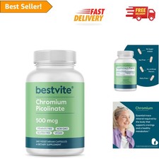 240 Count Chromium Picolinate 500mcg - Non-GMO, Gluten-Free Formula
