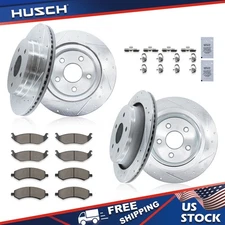 Front Rear Disc Rotors Ceramic Brake Pads Kit for DODGE / RAM / CHRYSLER