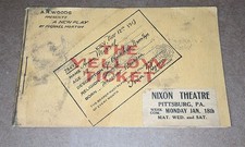 Teatro Gioco Cartolina Libretto Pubblicità Il Biglietto Giallo AH Woods Morton 1913