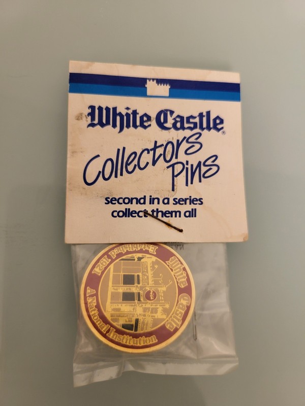 VTG NIP 1980s White Castle "A National Institution" Collector Pin 2nd In Series
