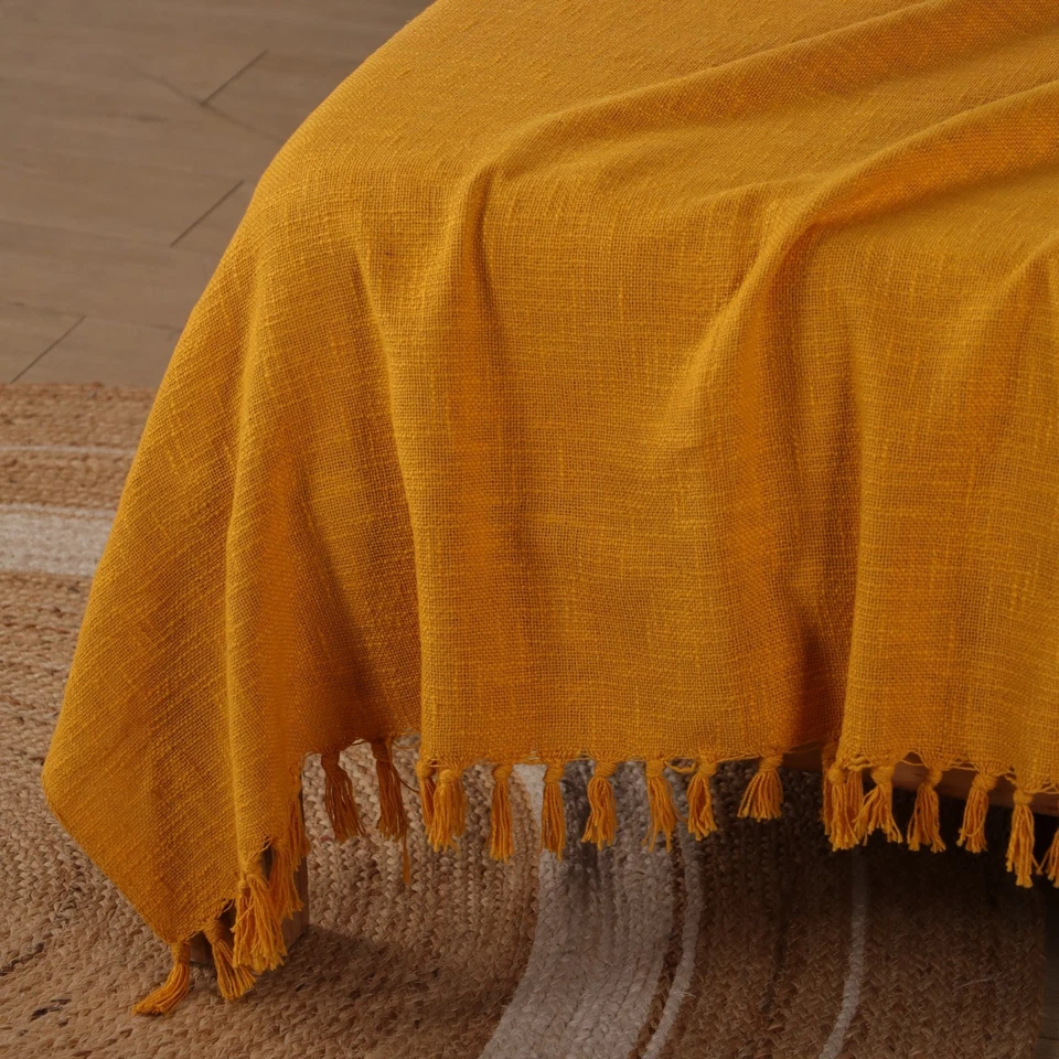 100% Cotton Throw Blanket Breathable Skin-Friendly Soft Lightweight Twin Blanket - Image 4 of 4