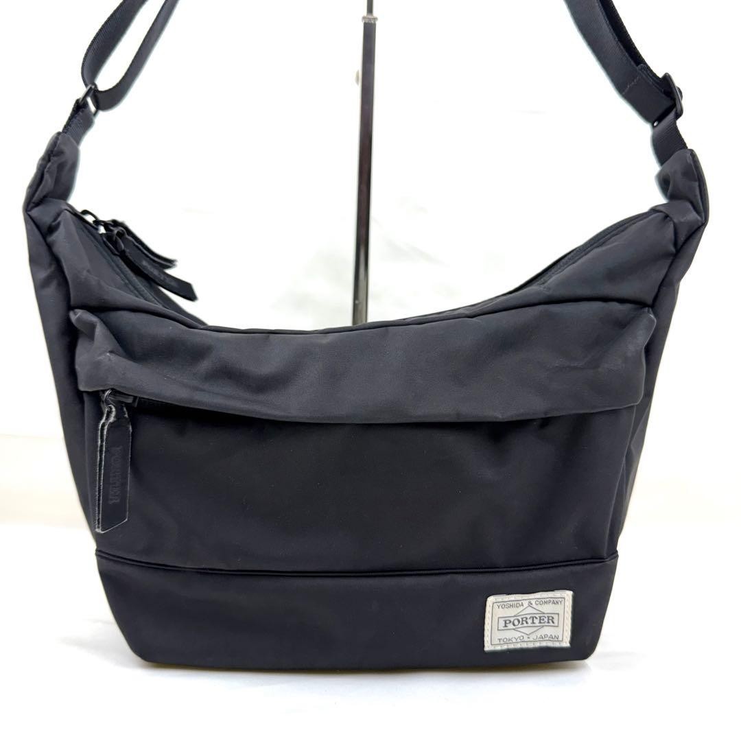 美品　PORTER GIRL MOUSSE SHOULDER BAG ブラック Yoshida Porter Porter Girl MOUSSE Shoulder Bag Black Polyester