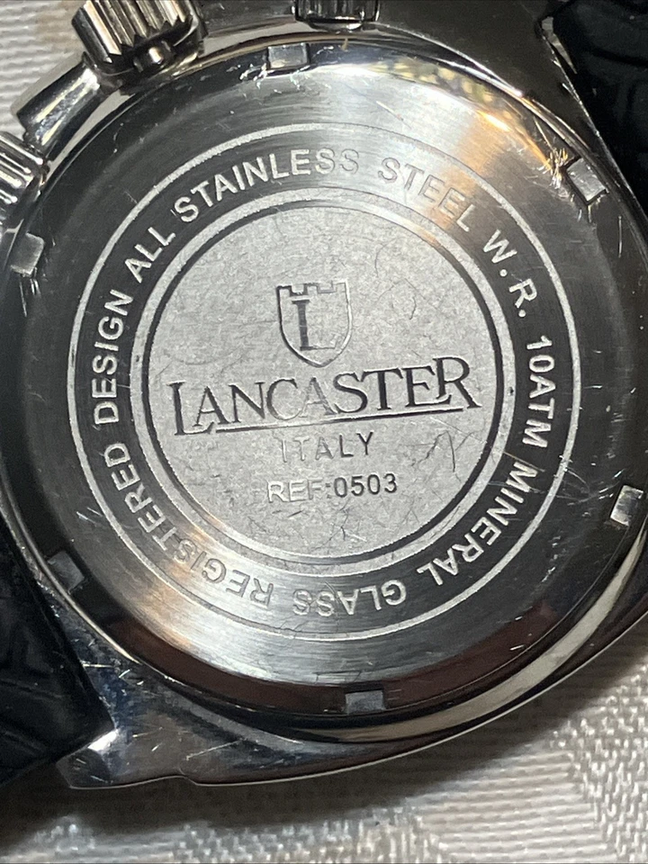 Lancaster Italia, Reloj Hombre Cuarzo Banda Silicona, Cristal Mineral Nuevo Batt Foto 3 de 4