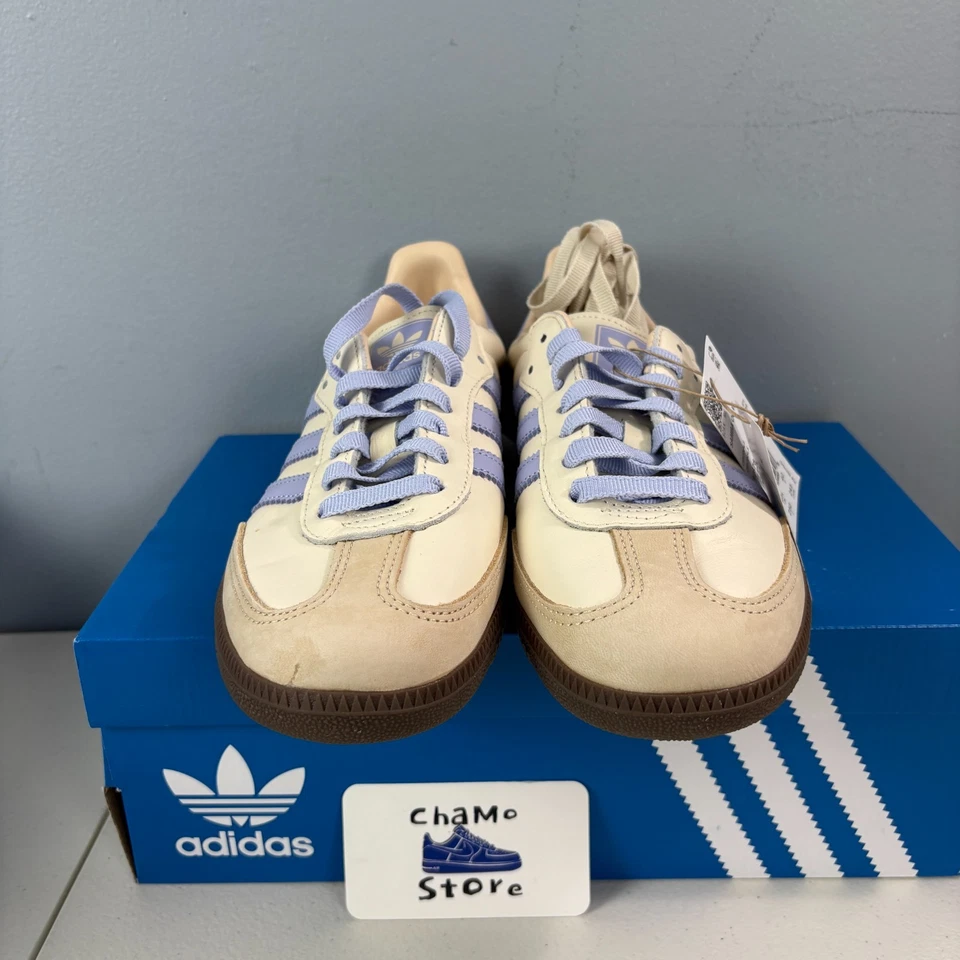Adidas Samba OG Casual Sneaker Shoes Cream White Violet JI2678 Women's Sz 8 - Image 2 of 4