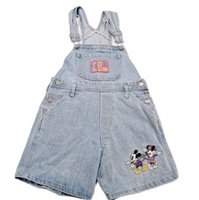 Vtg Disney Denim Jean Overall Short Mickey  Co Girl 10 Minnie 90s Y2k Women S