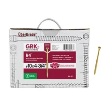 GRK Fasteners R4™ #10 x 4-3/4 Inch, Multi-Purpose Framing Screws, 800 PCS, Rust