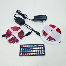 Rgb Led Strip Lights 32ft 2 Rolls Color Changing Remote Power Supply Room Decor