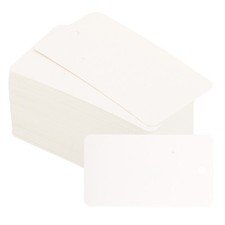 2" x 3.5" White Business Card Tickets, 100pcs Mini Labels with Hole, White