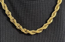 New Louise Carter 14 K Gold PVD 18 Inch Rope Necklace. 8 mm W.  Water/sweatproof
