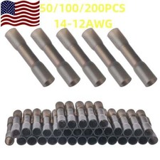 50/200pcs Waterproof Heat Shrink Butt Connector Splice Terminal 14-12AWG Wire