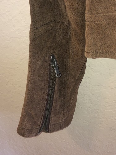 Levi’s Distressed Brown Mocha Genuine Leather Moto Biker Jacket Womens Small - Picture 7 of 16