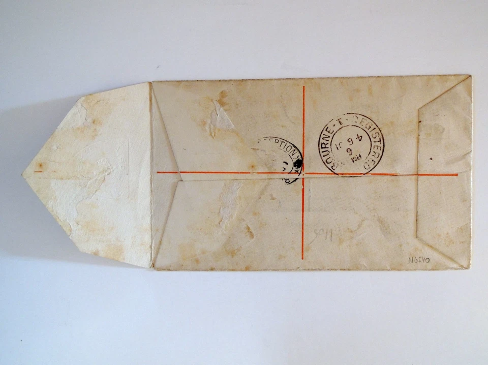 AUSTRALIA VICTORIA reco registrado cubierta estacionaria mejorada 1901 Bélgica Bruselas Foto 3 de 3