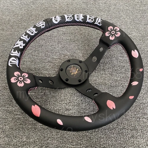 Limited edition Car Deep dish Leather Sport Steering Wheel 320mm 12.5in - Bild 4 von 7
