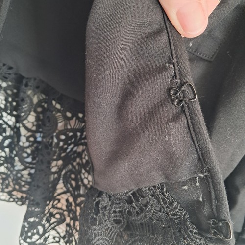 Boston Proper Black Jacket Blazer Size L Long Sleeves w/Lace Trim Witchy - Picture 6 of 12