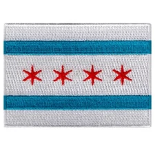 CHICAGO FLAG PATCH EMBLEM embroidered iron-on ILLINOIS COOK COUNTY SECOND CITY