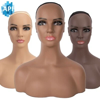 A1 PACIFIC INC. 18" Realistic Mannequin Wig Head PVC Manikin shoulder Bust Stand Display Hair CM