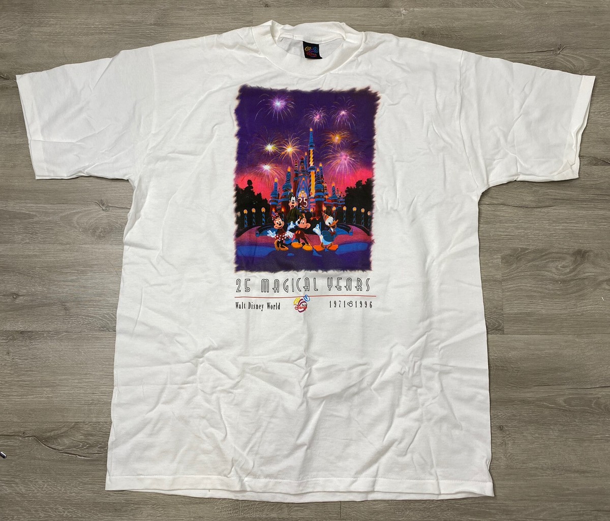 New VTG 90s Walt Disney World 25th Anniversary XXL T Shirt Genie