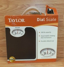 Taylor 2020B 300 Ib Capacity Bathroom Dial Scale With Durable Ribbed Mat