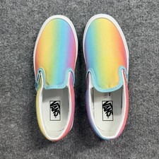 Vans Rainbow Multi-True White Youth Kids Sz 2.5 Classic Slip-on
