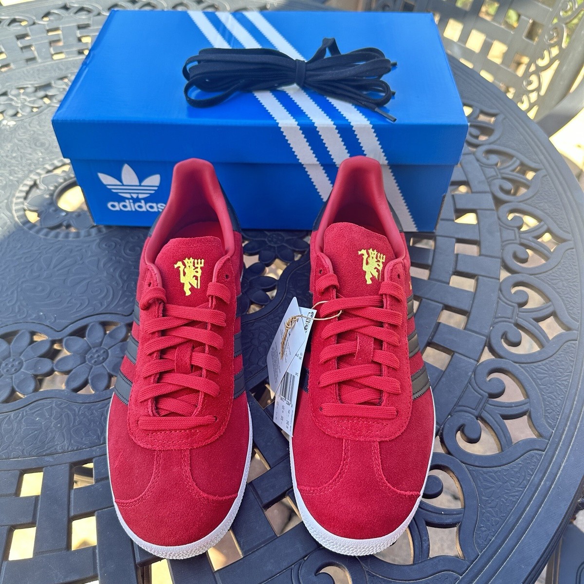 Adidas Manchester United x Gazelle Red Black Men's Athletic Adidas Manchester United x Gazelle Red Black Men's Athletic