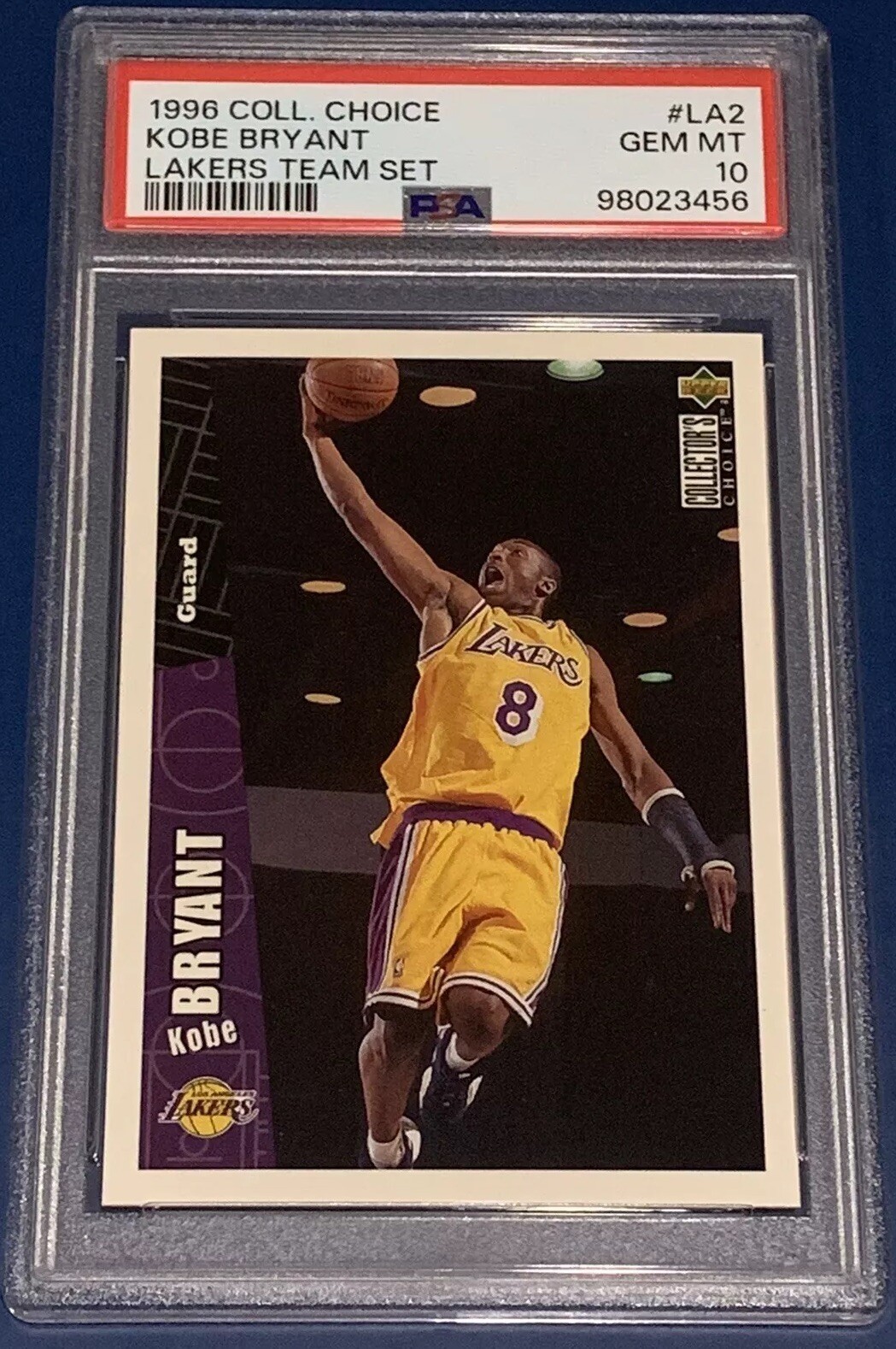 1996 COLLECTOR'S CHOICE LAKERS TEAM SET LA2 KOBE BRYANT PSA 10