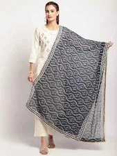 Ethnic Motifs Silk Dupatta Embroidered Bandhani Dupatta