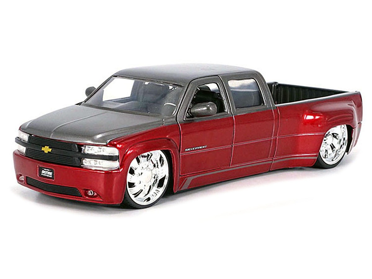 1999 Chevy Silverado Dually Red/Gray KMC Wheels Just Trucks