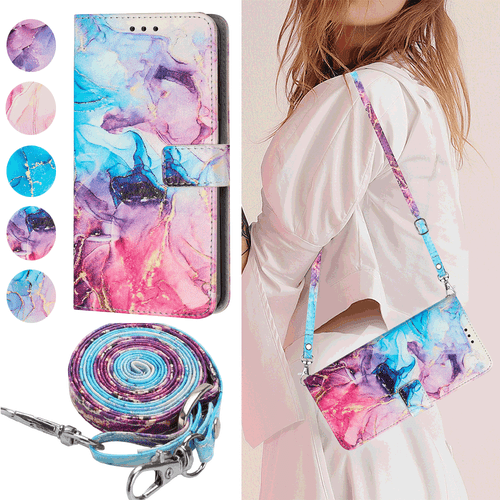Strap Marble Leather Wallet Phone Case For Oppo A94 A95 Reno 7Z 5Z Oneplus N20 - Picture 2 of 17