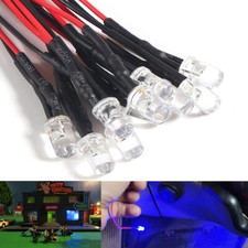10x Pre Wired 3mm Blue Led Light 12 18V for Train Layout school project models