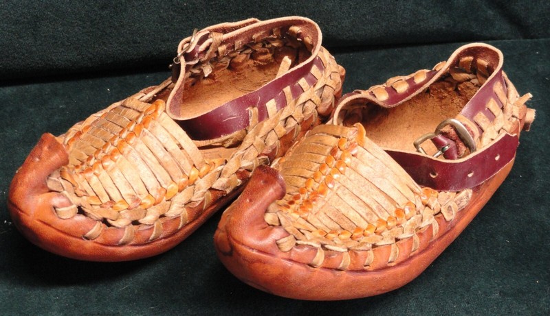 Antique Turkey or Serbia Traditional Leather Shoe Handmade Slipper for Baby LOOK