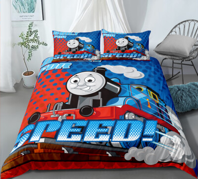 Twin/Full/Queen/King Size Bed Duvet/Quilt Cover Set Pillowcase Thomas Train 