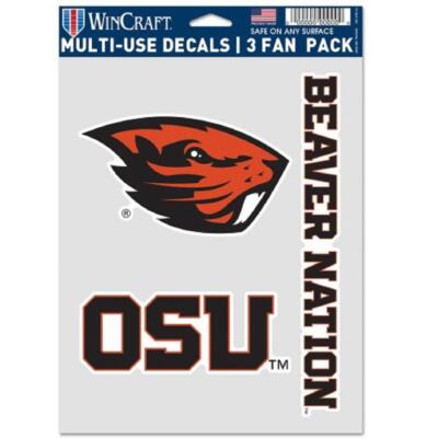 Oregon State Beavers Multi Use Fan 3 Pack Decal Set [NEW] Sticker ...