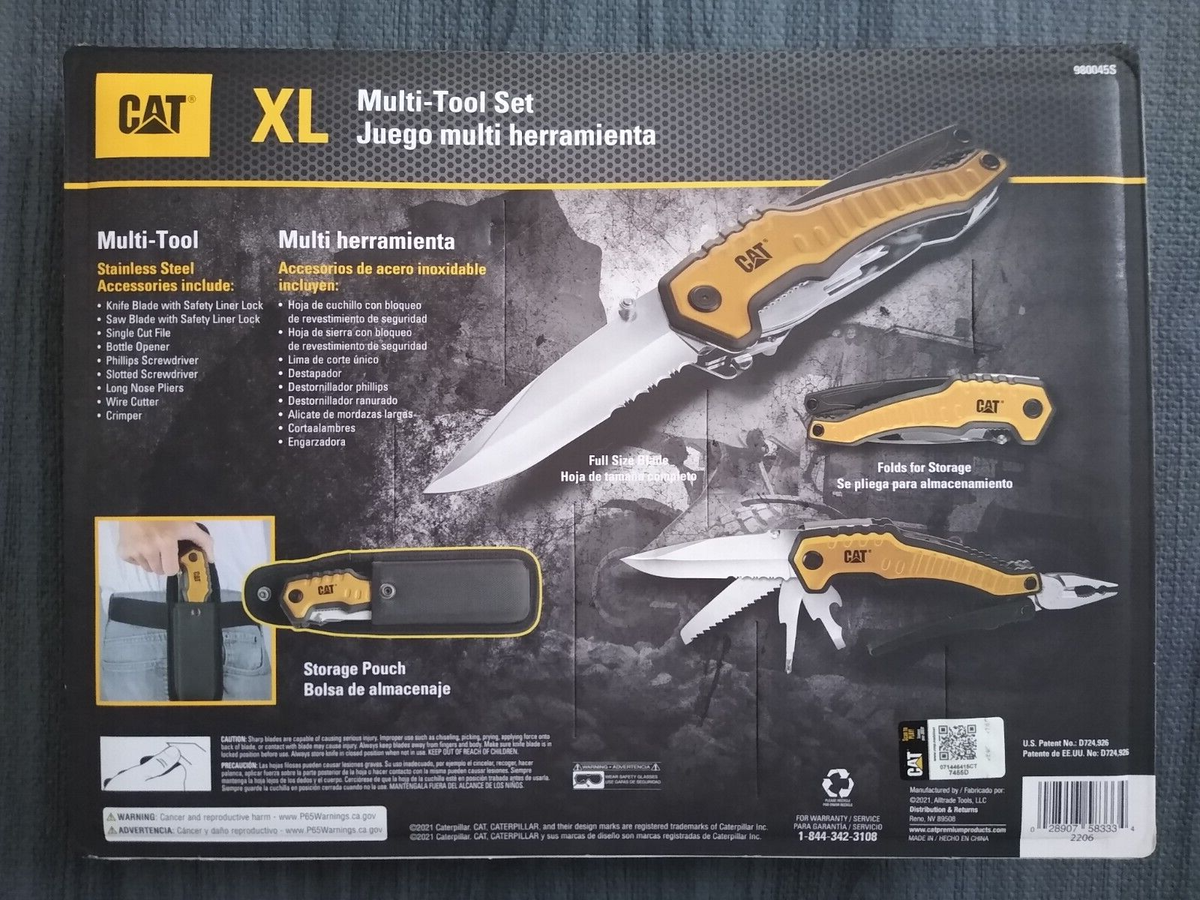 CAT XL 9-in-1 Multi-Tool Set, Stainless Steel Tools with Belt Loop