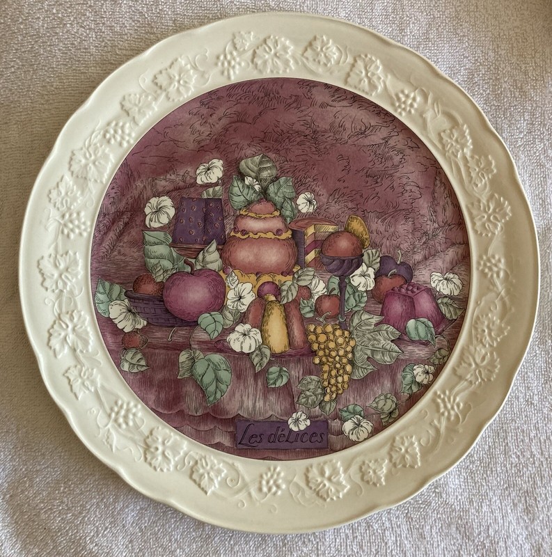 Vintage Gien “Le Delices. Marie-Pierre Boitard” Cake Plate/Serving Platter