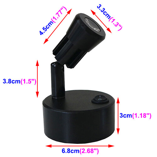 3W LED Picture Light Battery-Powered Lamp Button Wireless Cabinet ...