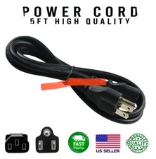 AC Power Cord Cable 3 Prong Plug 5FT Standard PC Computer Monitor