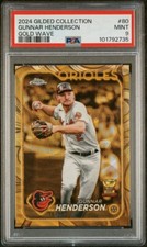 2024 Topps Chrome Gilded Collection - Gold Wave #80 Gunnar Henderson /75. PSA 9.