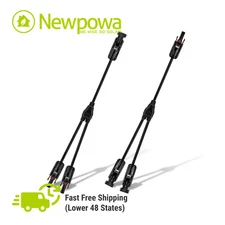 Newpowa Solar Panel 2 to 1 4 to 1 Parallel Connectors with Male/Female