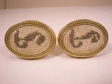 T Embroidered Monogram Initial Letter Vintage Cuff Links thomas terrence