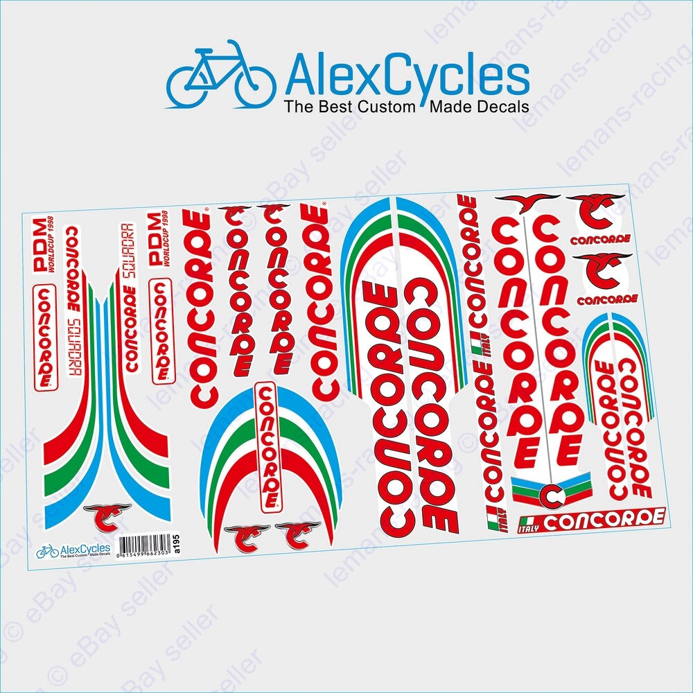 Rare Restoration Red Decals Vintage CONCORDE PDM SQUADRA Bicycle