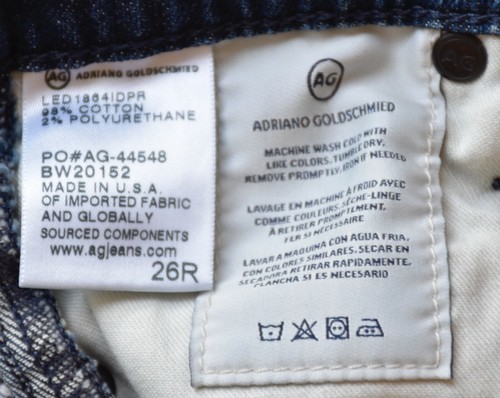 JEAN DE PERSECUCIÓN ÍNDIGO AG ADRIANO ORFEBRE NUEVO CON ETIQUETAS $215 TOBILLO EXCELENTE PINZADO. 25,26 - Imagen 21 de 21