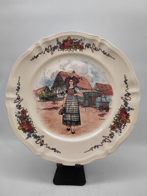 ANCIEN PLAT À tarte Obernai faïenceries sarreguemines alsacienne aux
