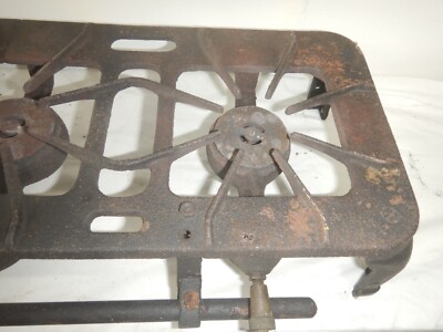 Antique Vintage Cast Iron 3 Burner Camper Camp Cook Stove UNTESTED