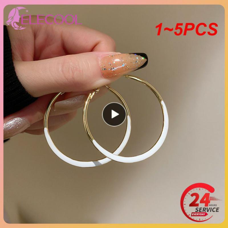 1~5PCS Xuping Jewelry Gold Plated Fashion Summer Elegant Big Hoops Earrings for