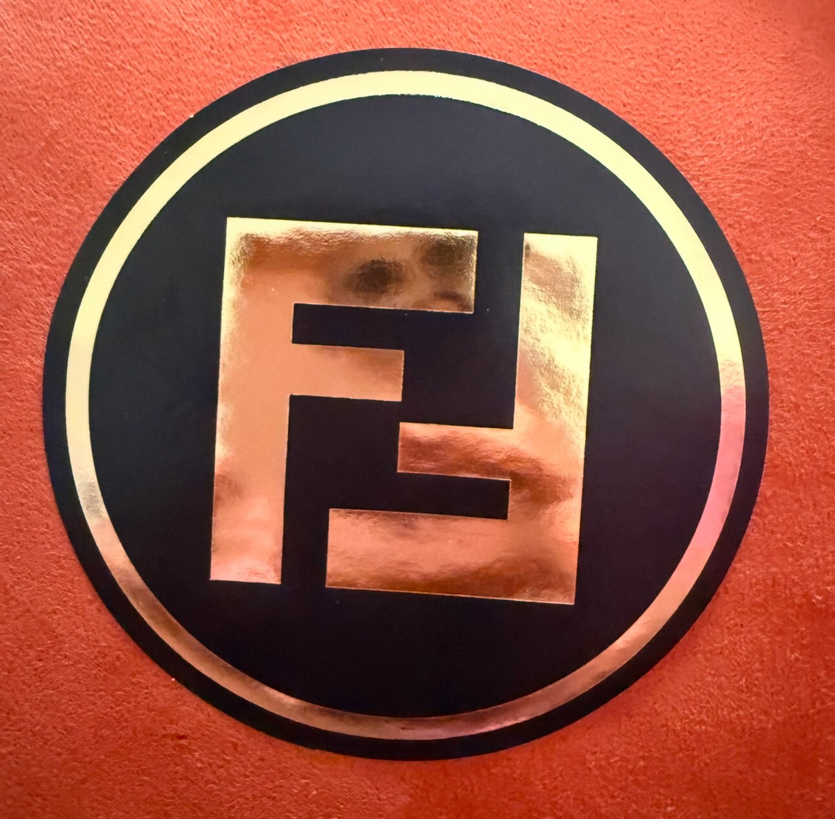 FENDACE BLACK GOLD HYBRID VERSACE X FENDI FF MOTIF LOGO STICKER