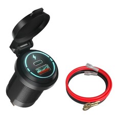 Dual Usb Car Cigarette Lighter Charger Socket Type-c Fast Charging Power Adapter