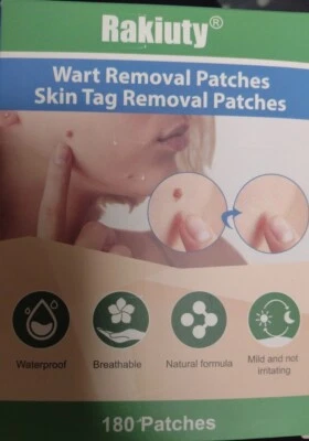 RAKIUTY Wart Removal,Skin Tag Removal Patches , Natural Treatment 180 Patches Free P&P